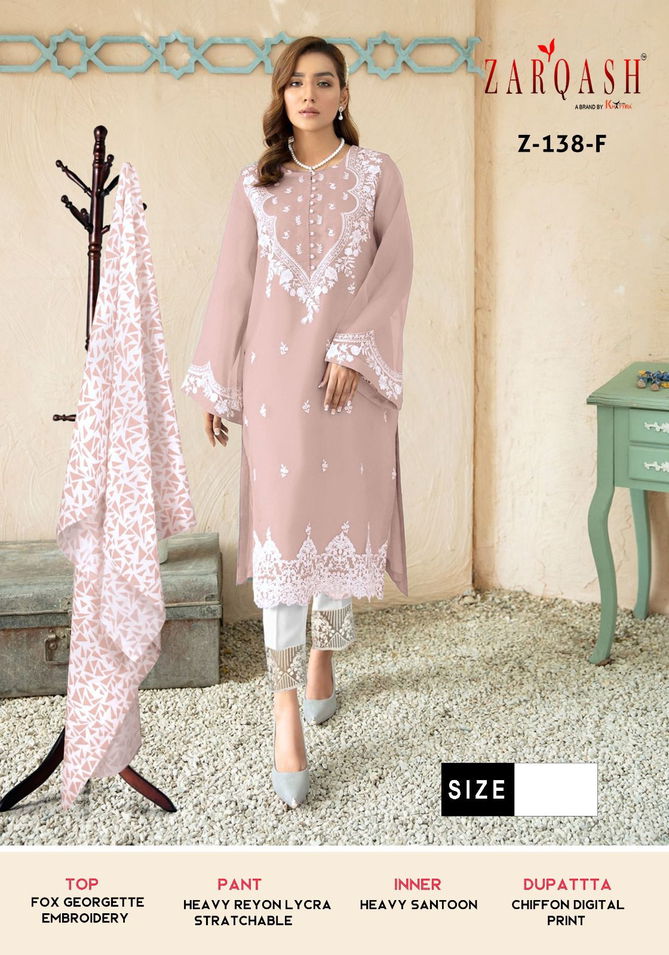 Zarqash Z 138 Readymade Pakistani Suits Catalog
